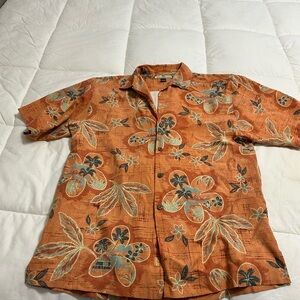 Tommy Bahama Orange and Blue Silk Shirt
